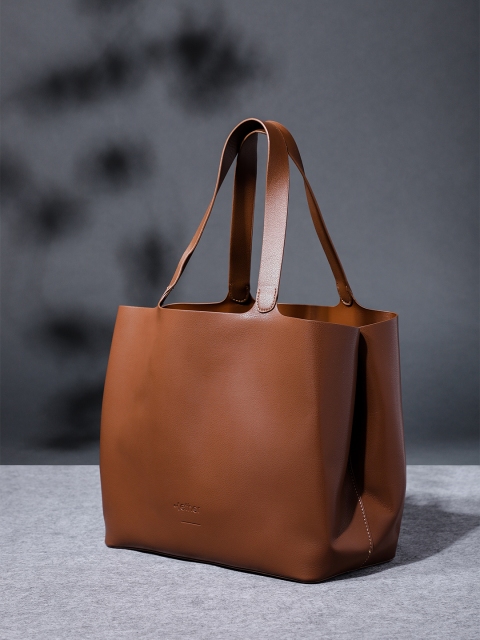 

ether Brown Solid Tote Bag