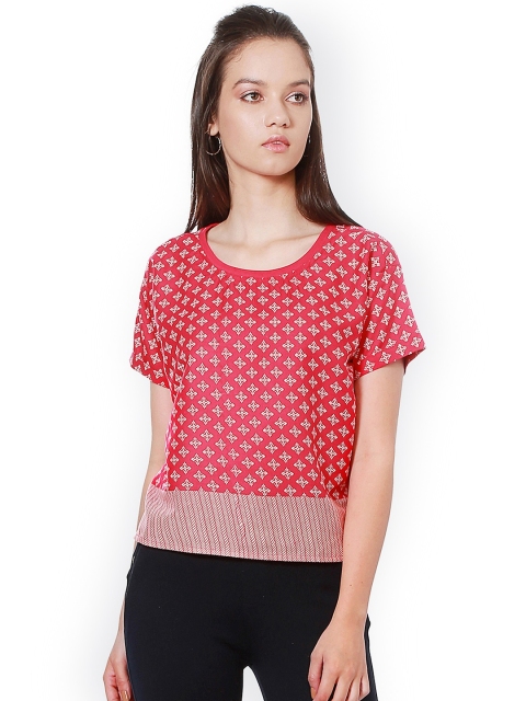 

People Women Pink Printed Top