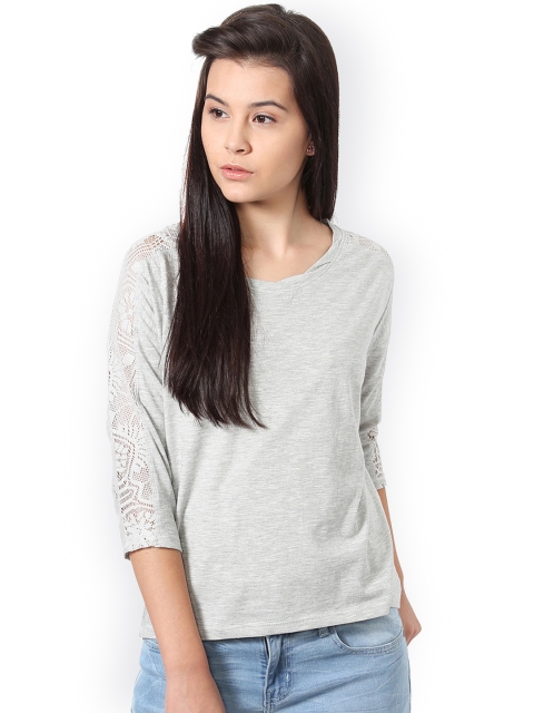 

People Women Grey Solid Top