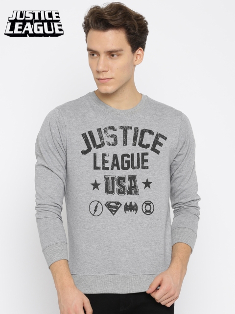 

Justice League Men Grey Printed Sweatshirt