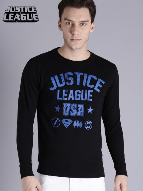 

Justice League Men Black Printed Sweatshirt