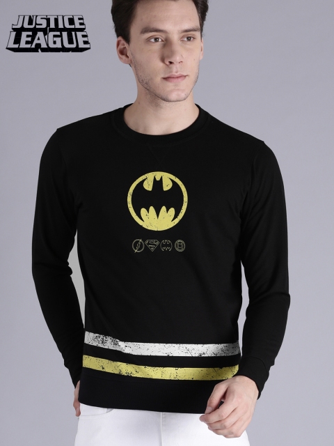 

Justice League Men Black Printed Sweatshirt