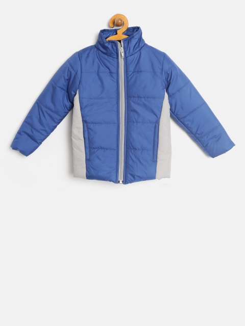 

YK Girls Blue Colourblocked Padded Jacket