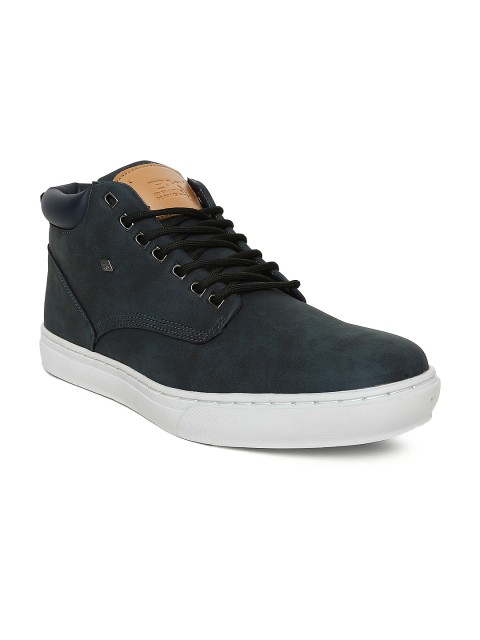 

BRITISH KNIGHTS Men Navy Blue Solid Synthetic Leather Mid-Top Sneakers