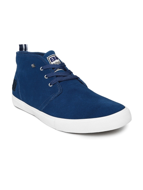 

BRITISH KNIGHTS Men Blue Solid Suede Mid-Top Sneakers