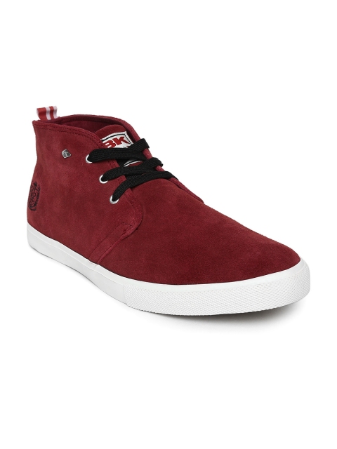 

BRITISH KNIGHTS Men Red Solid Suede Mid-Top Sneakers