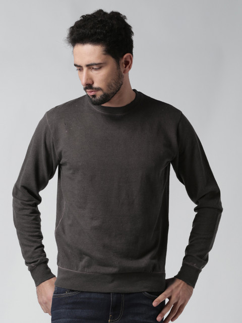 

Blue Saint Men Grey Solid Sweatshirt