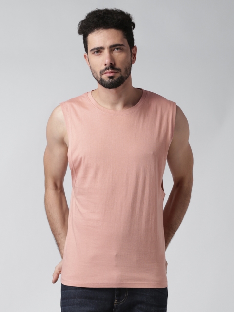 

Blue Saint Men Pink Solid Round Neck T-shirt