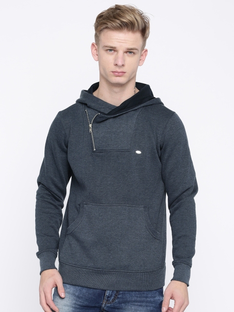 

Proline Active Men Blue Solid Hooded Sweatshirt