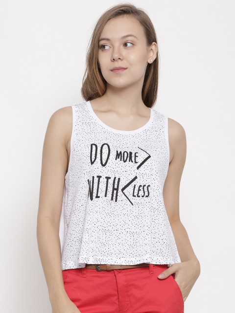 

pink woman Women White & Black Printed Top