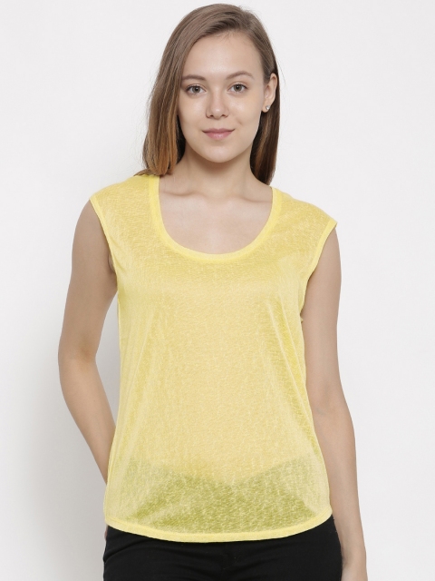 

pink woman Women Yellow Solid Regular Top