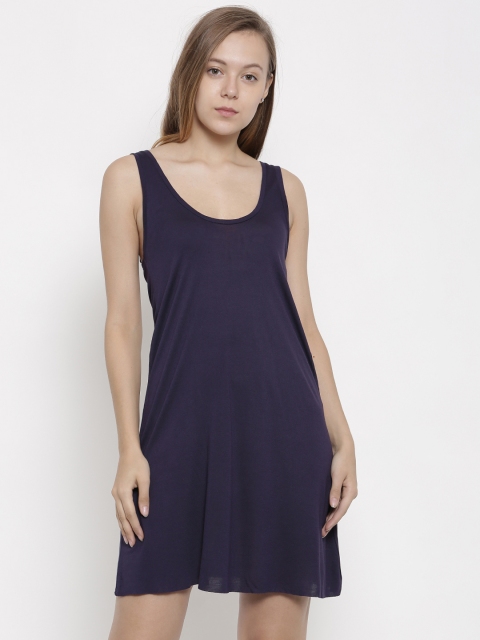 

pink woman Women Navy Blue Solid Dress