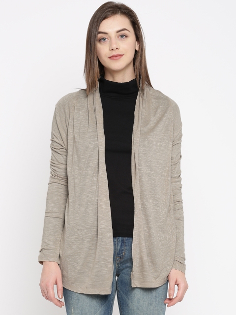 

pink woman Beige Solid Open Front Shrug