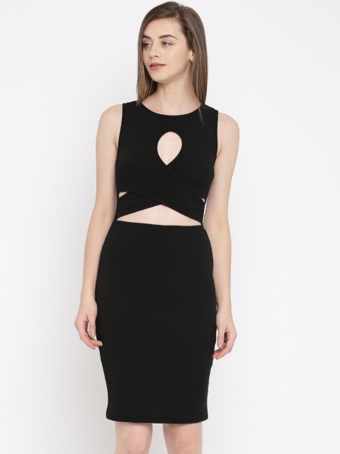 

pink woman Women Black Solid Bodycon Dress
