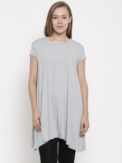 

pink woman Grey Solid A-Line Tunic