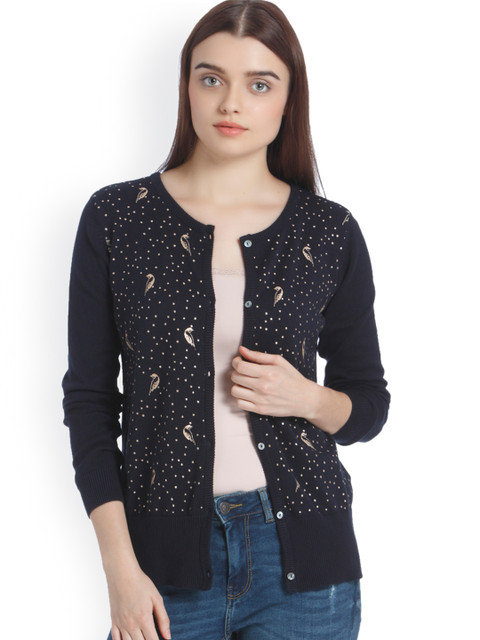 

Vero Moda Women Navy Blue Printed Cardigan