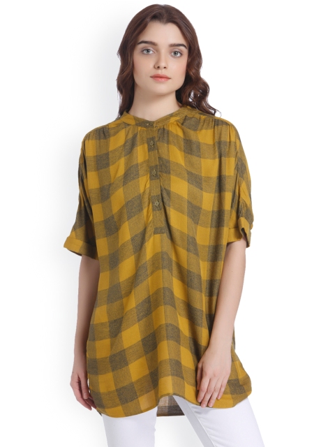 

Vero Moda Women Mustard Checked Top