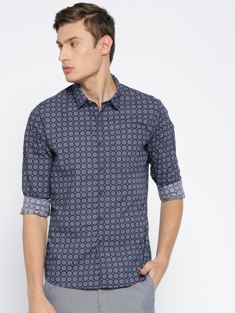 

Numero Uno Men Blue Slim Fit Printed Casual Shirt