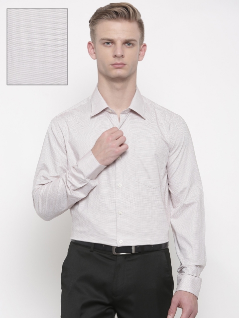 

Urbana Men Off-White Self Design Tailored Fit Formal Shirt