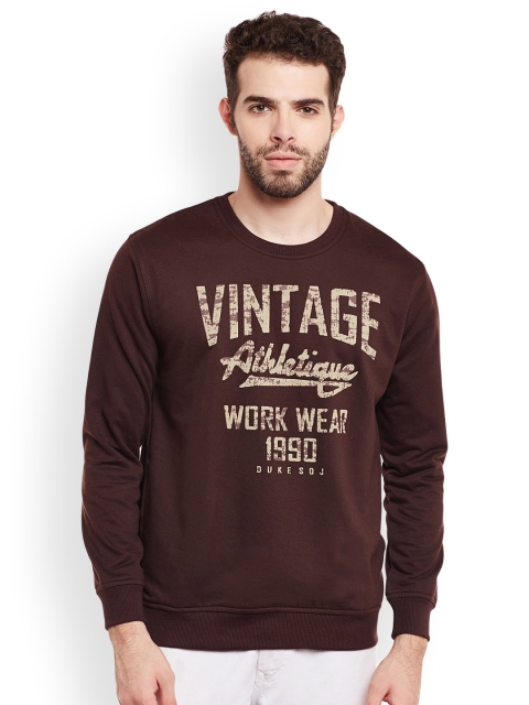 

Duke Men Brown Printed Sweatshirt