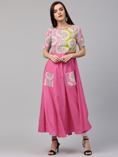 

Nayo Women Pink Printed Anarkali Kurta