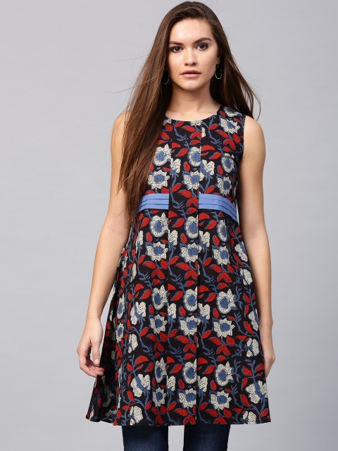 

Nayo Black & Red Printed Tunic