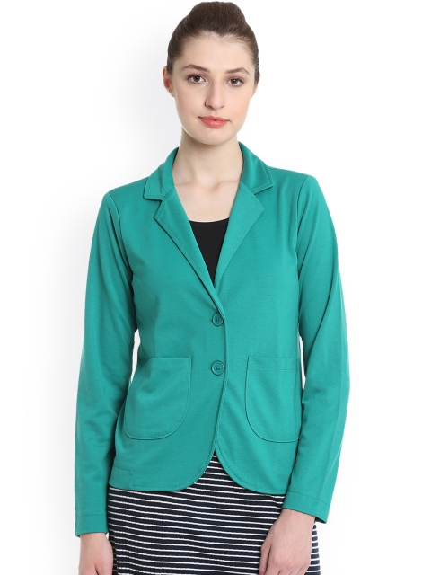 

United Colors of Benetton Women Green Solid Tailored Jacket