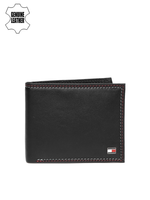 

Tommy Hilfiger Men Black Solid Two Fold Leather Wallet