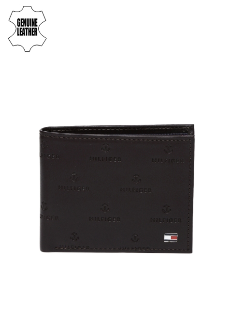 

Tommy Hilfiger Men Brown Self Design Two Fold Leather Wallet