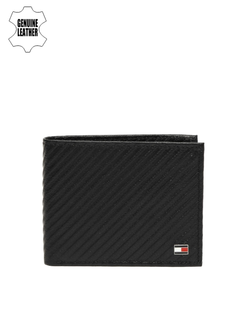 

Tommy Hilfiger Men Black Textured Genuine Leather Two Fold Wallet