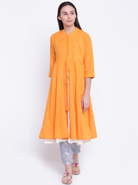 

Rangriti Women Assorted Solid Layered A-Line Kurta, Multi