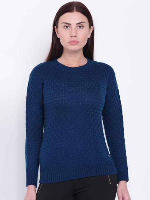 

Park Avenue Woman Blue Self Design Sweater