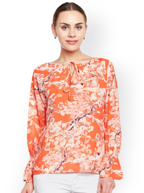 

Latin Quarters Women Orange Printed Top