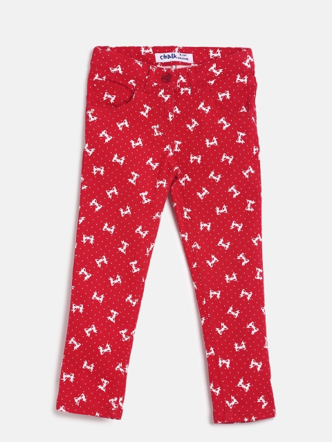 

CHALK by Pantaloons Boys Red Printed Regular Trousers