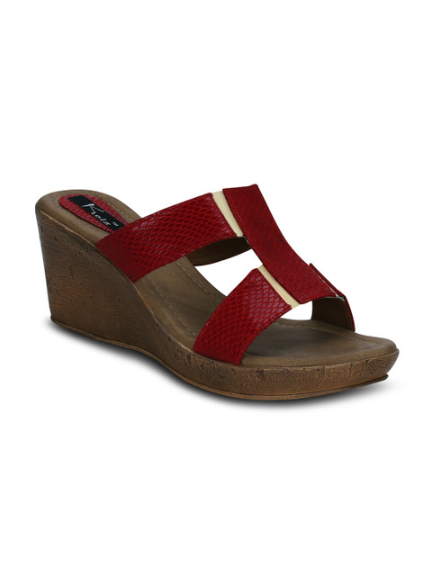 

Kielz Women Red Textured Wedges