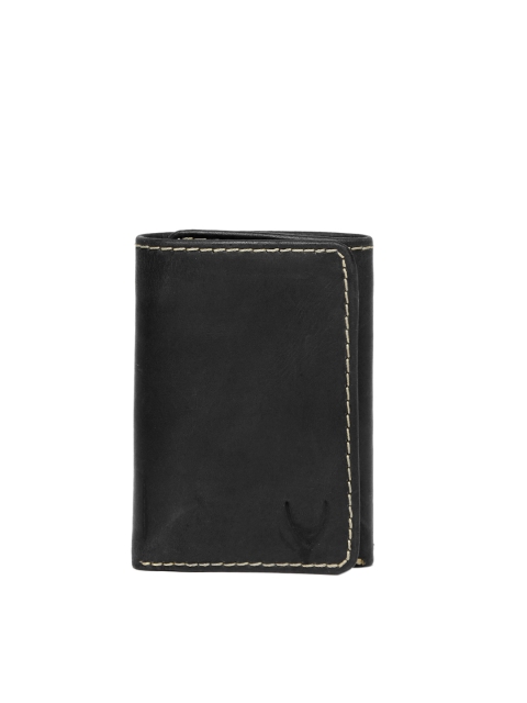hidesign Men Black Leather Three Fold Wallet available at myntra for Rs.797