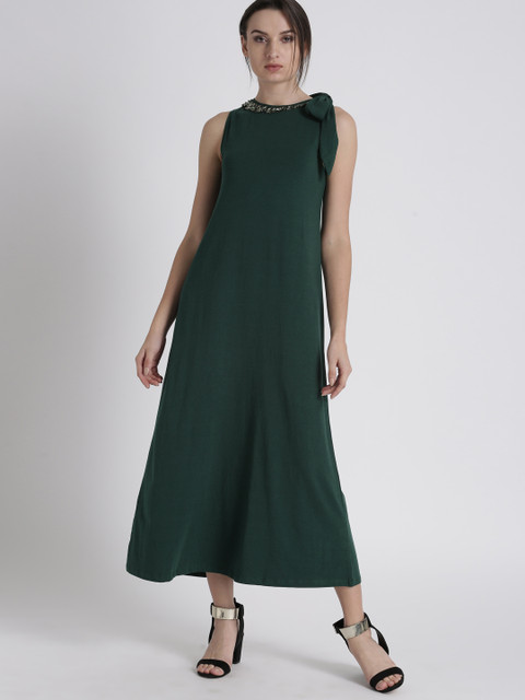 

Chemistry Women Green Embellished Maxi Dress