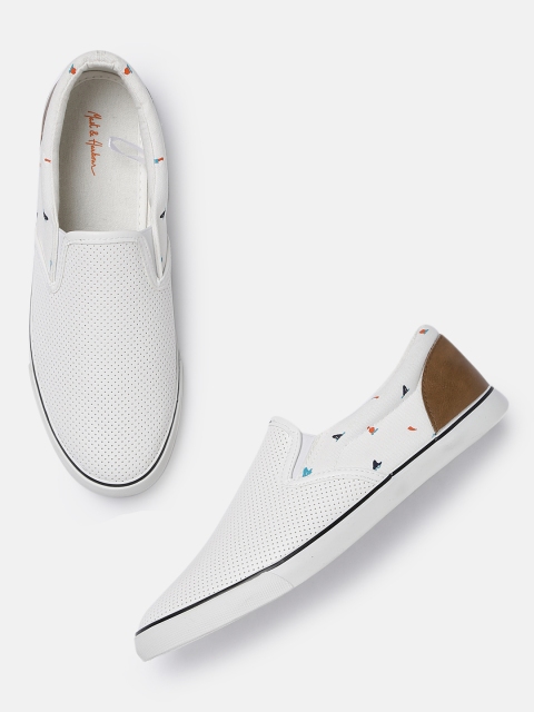 

Mast & Harbour Men White Slip-On Sneakers