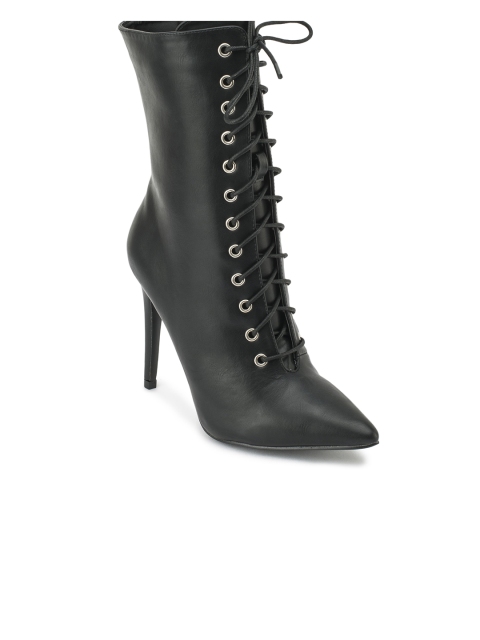 

Truffle Collection Women Black Solid Heeled Boots