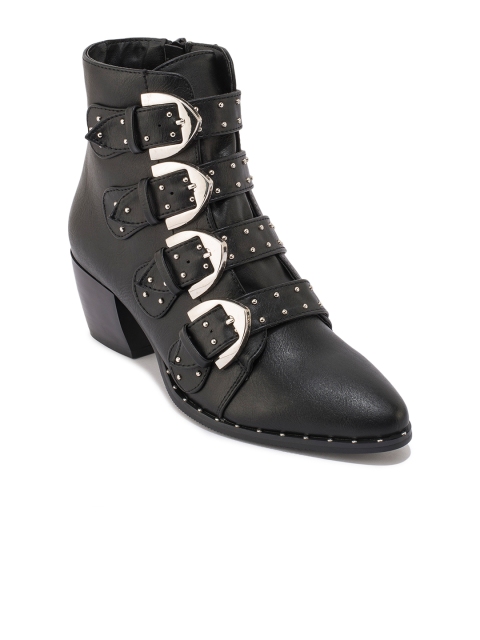 

Truffle Collection Women Black Solid Heeled Boots
