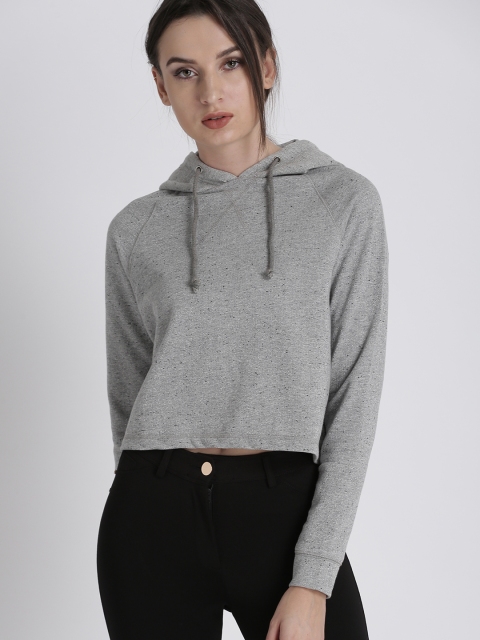 

Chemistry Women Grey Melange Solid Sweatshirt
