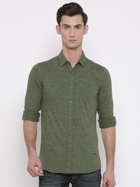 

Jack & Jones Men Green Slim Fit Casual Shirt