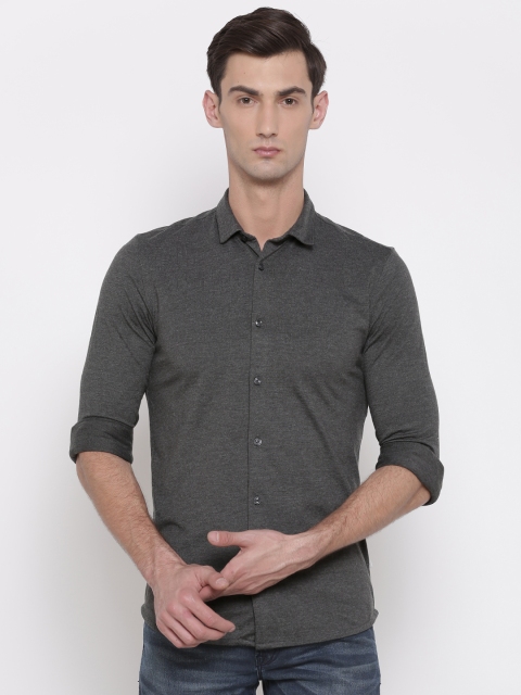 

Jack & Jones Men Charcoal Grey Slim Fit Casual Shirt