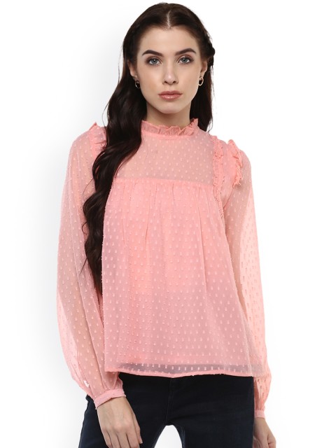 

Harpa Women Pink Self Design Top