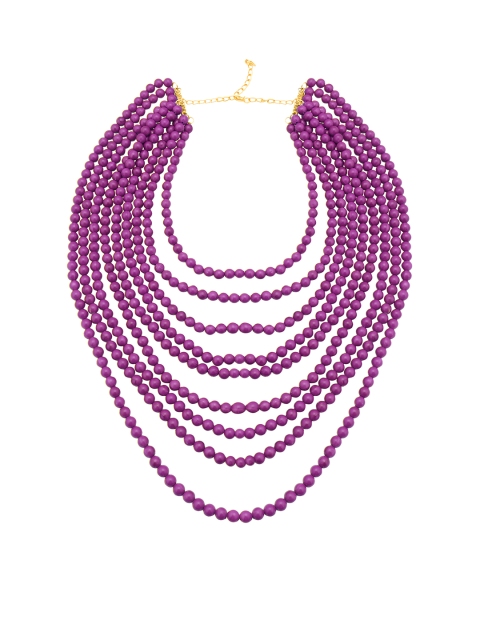 

Foxy Sperks Purple Beaded Multistranded Necklace