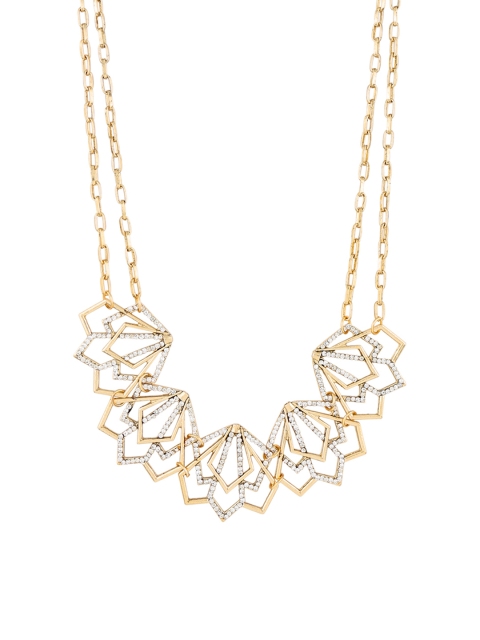 

Foxy Sperks Gold-Toned Stone-Studded Necklace