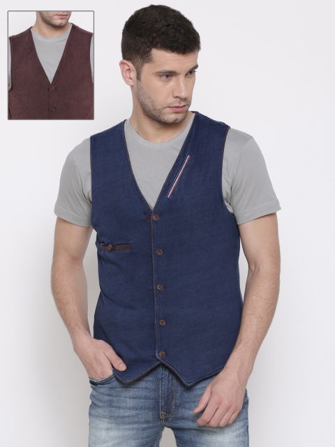 

Jack & Jones Brown & Navy Reversible Casual Waistcoat