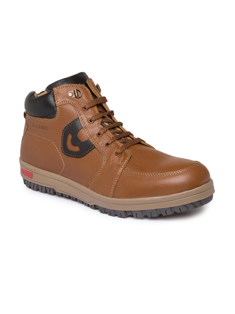 

Red Chief Men Tan Brown Solid Leather Mid-Top Derbys