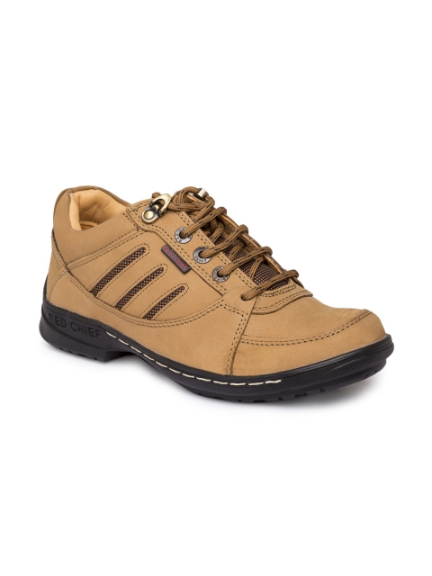

Red Chief Men Brown Solid Leather Sneakers