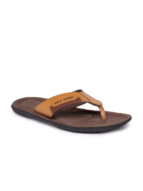

Red Chief Men Tan Brown Leather Comfort Sandals
